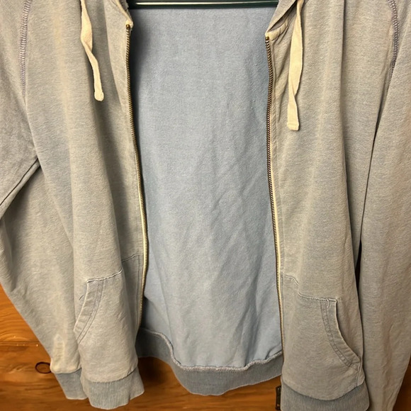 Marine layer men’s Clement hooded jacket M zip up stone blue pockets summer soft - Picture 7 of 10